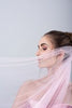 ESTELLE | Modern Pearl Veil | Trendy Veil | Single Tier Light Pink Veil