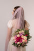 ESTELLE | Modern Pearl Veil | Trendy Veil | Single Tier Light Pink Veil