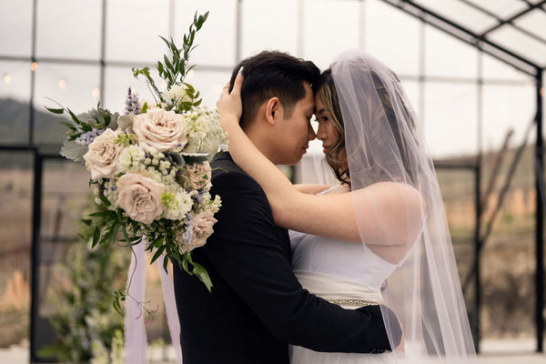 Simple LAVENDER Wedding Veil | Single Tier OR 2 Tier| Soft Tulle Bridal Veil | Ready To Ship